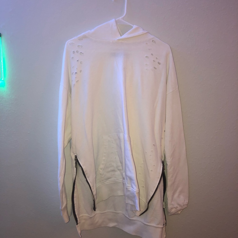 Forever 21 ripped up with zippers sweatshirt